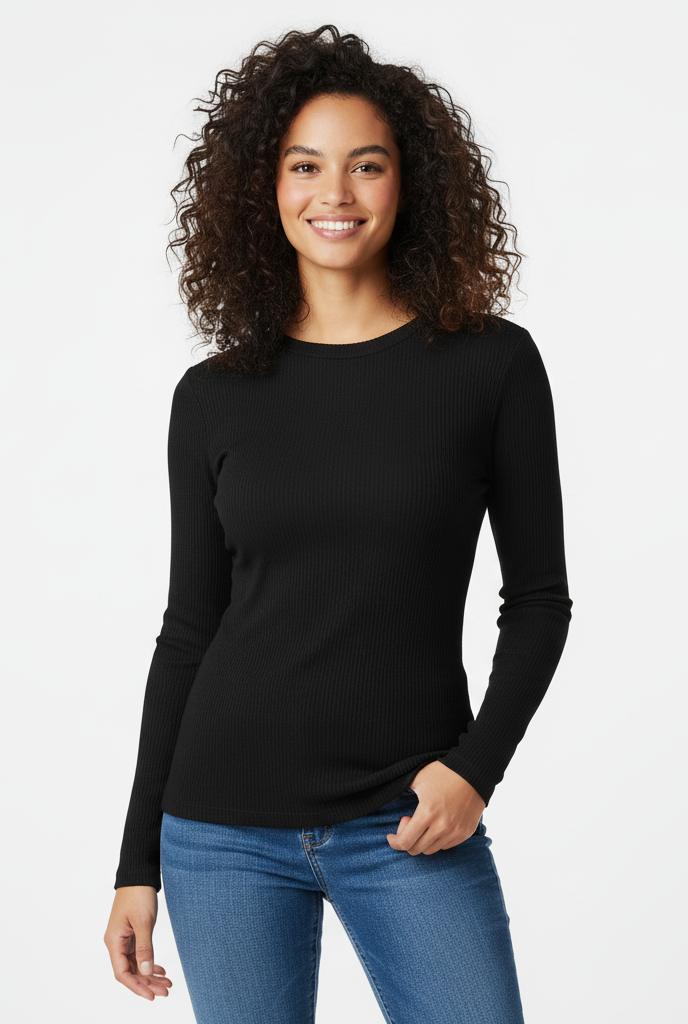 Full Lenght Rib-knit Shirt